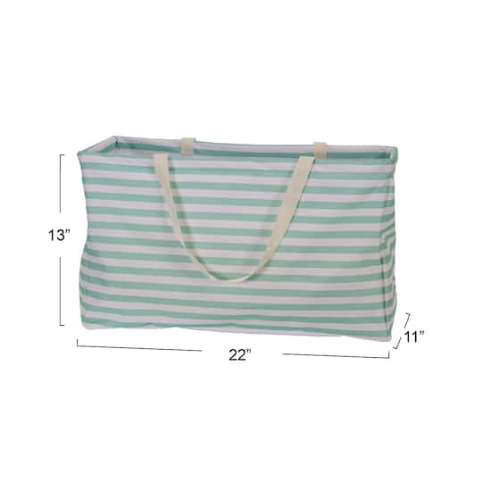 Krush Canvas Tote (Teal Stripe)